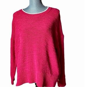 J.Crew | “Tipped Beach” Sweater | Hot Pink | Size Medium